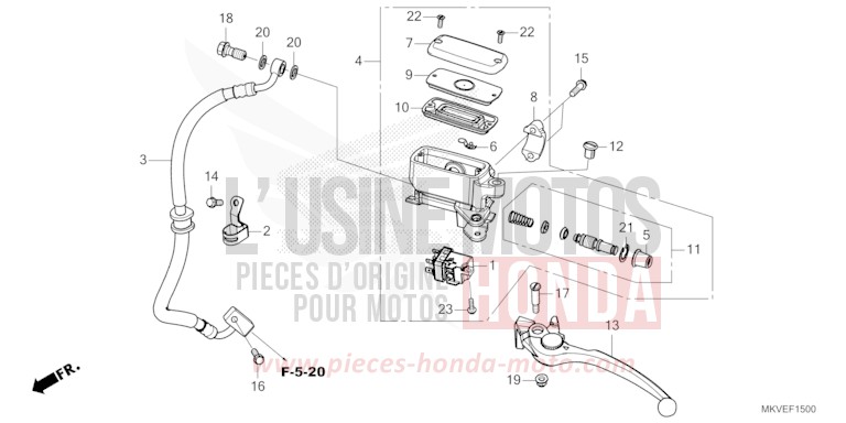 REAR BRAKE MASTER CYLINDER for Forza 750 IRIDIUM GRAY METALLIC (NHC65) from 2025